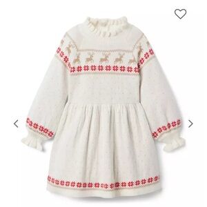 Janie & Jack Fair Isle Reindeer Sweater Dress size 4